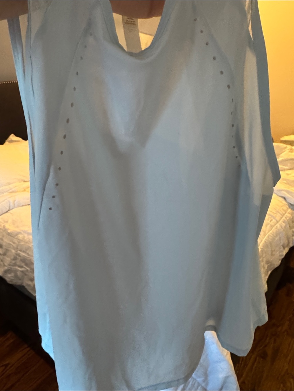 Sz 2 lululemon athletica Pale Blue Sculpt Tank with Sheer details